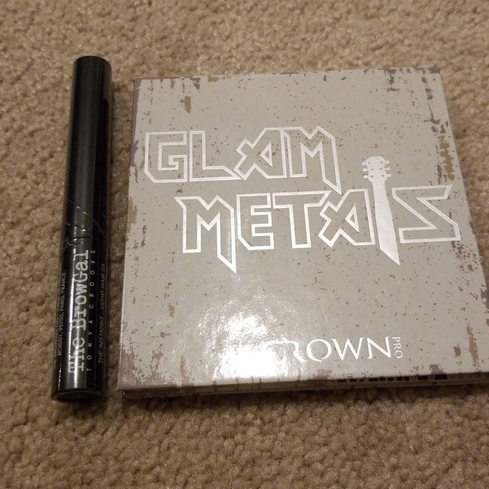 Crown eyeshadow palette and the Browgal fibers